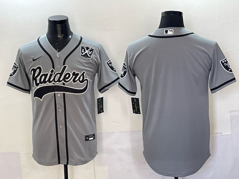 Men 2025 Oakland Raiders Blank Grey 3th generation Joint Name Nike Limited NFL Jersey style 053
